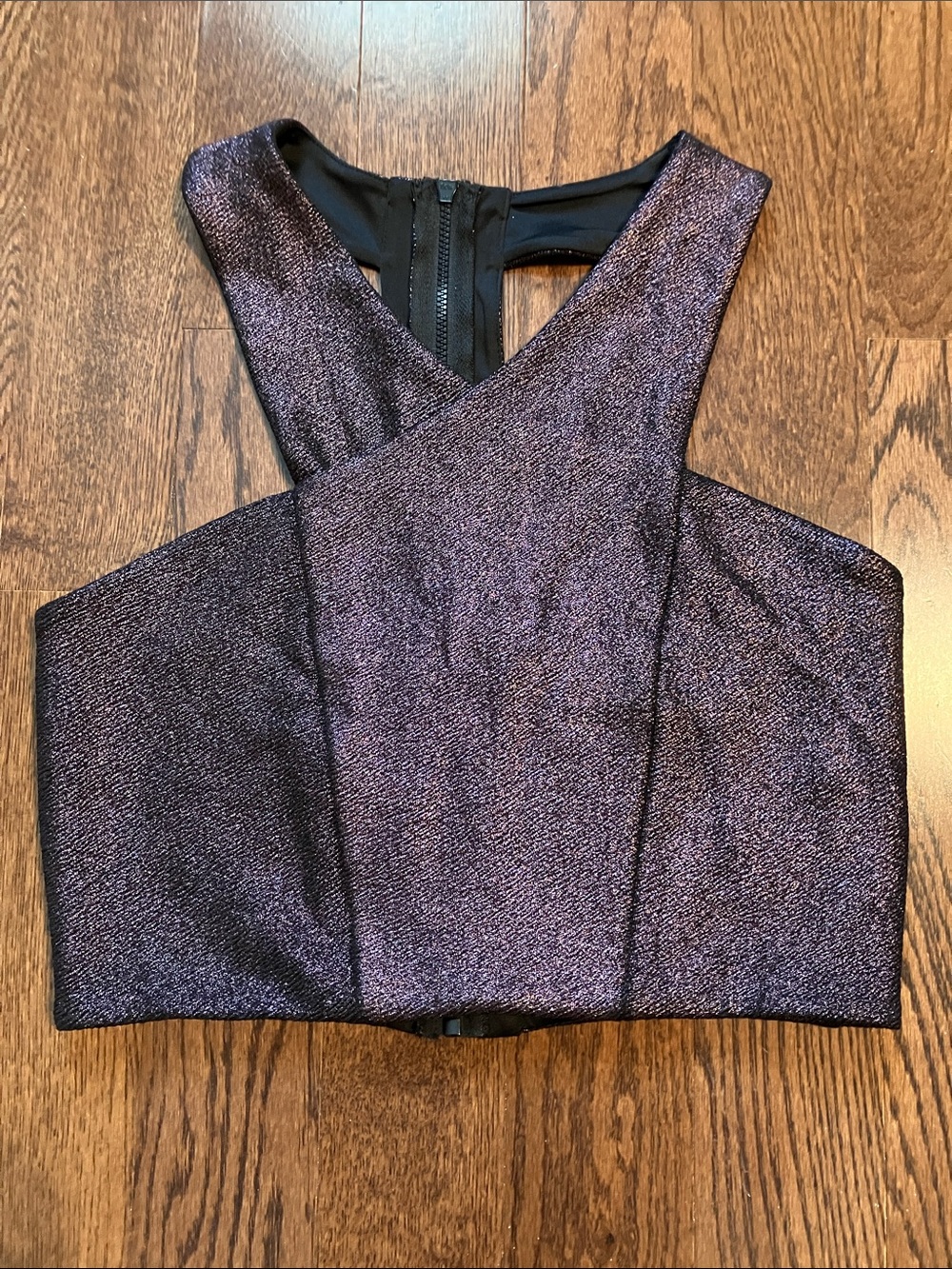 NWOT- One of a kind Metallic Plum Sleeveless Cropped Tank Top w free gift